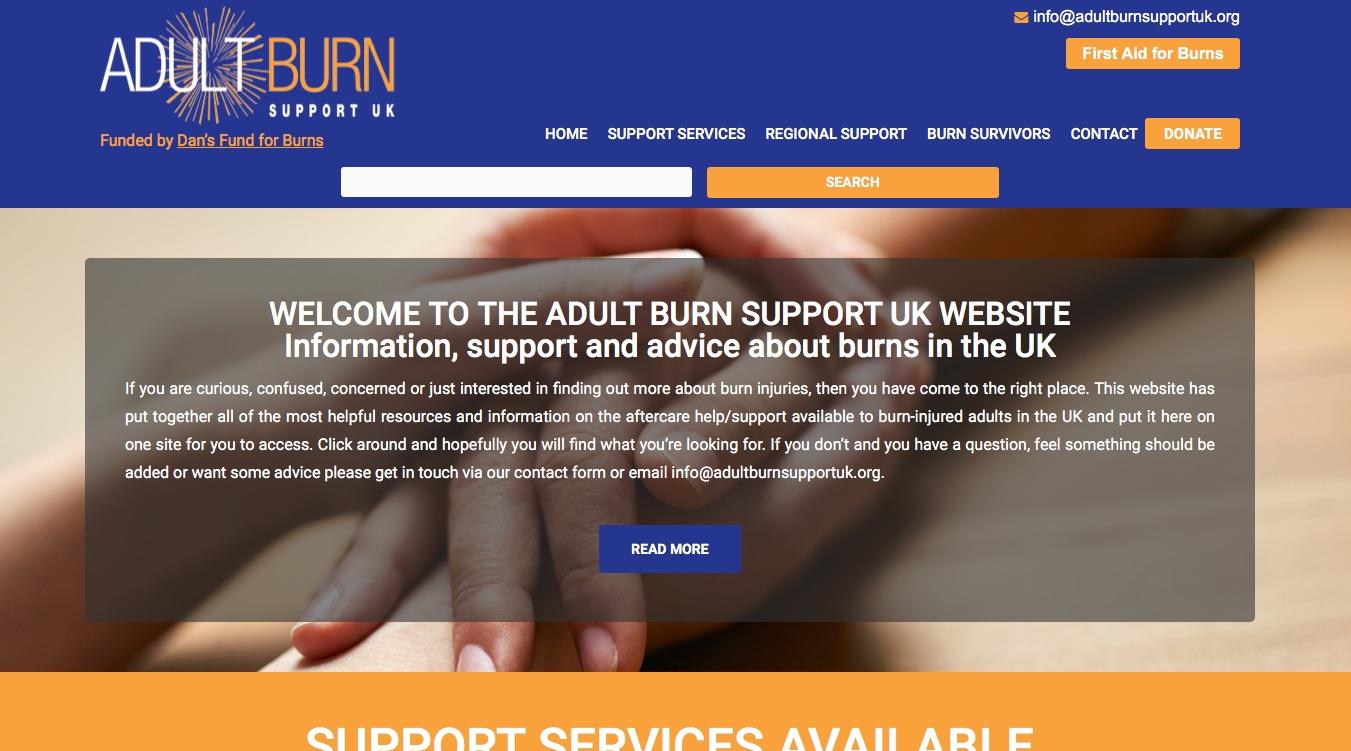 Adult burn support website goes live 