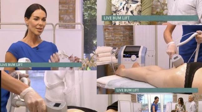 Dr Anita Sturnham performs live bum lift on ITV’s This Morning with Exilis Elite