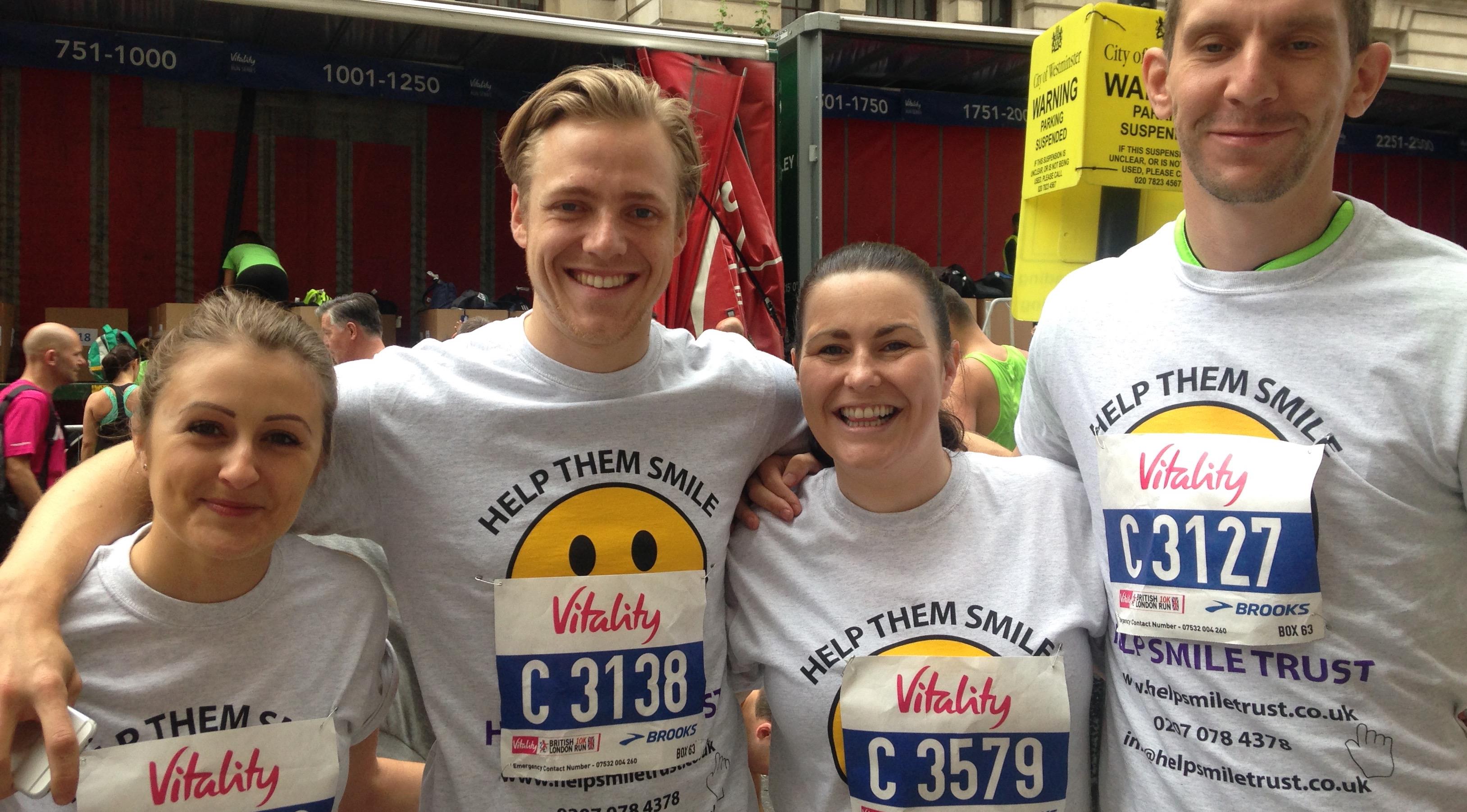 Team Aesthetic Medicine runs British 10k in aid of the Help Smile Trust