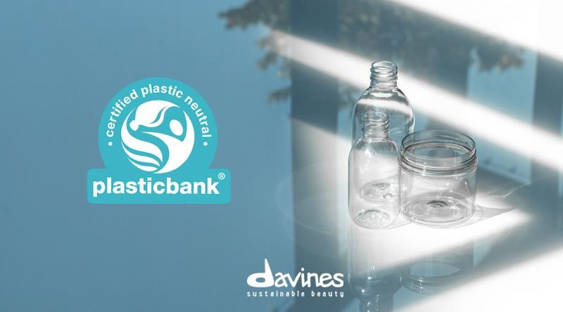 Plastic Bank labels Davines products 100% Certified Plastic Neutral