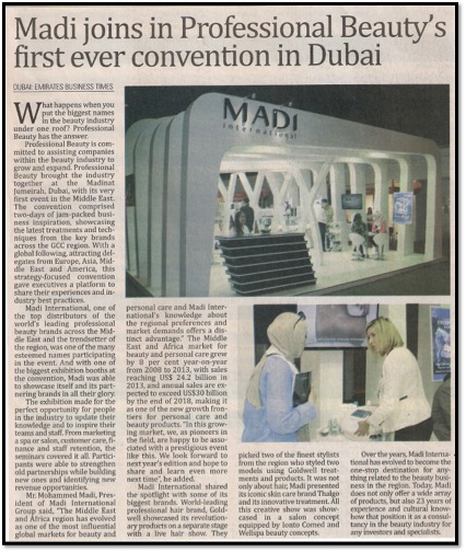 Fantastic review in Gulf Times about the Professional Beauty GCC Exhibition!