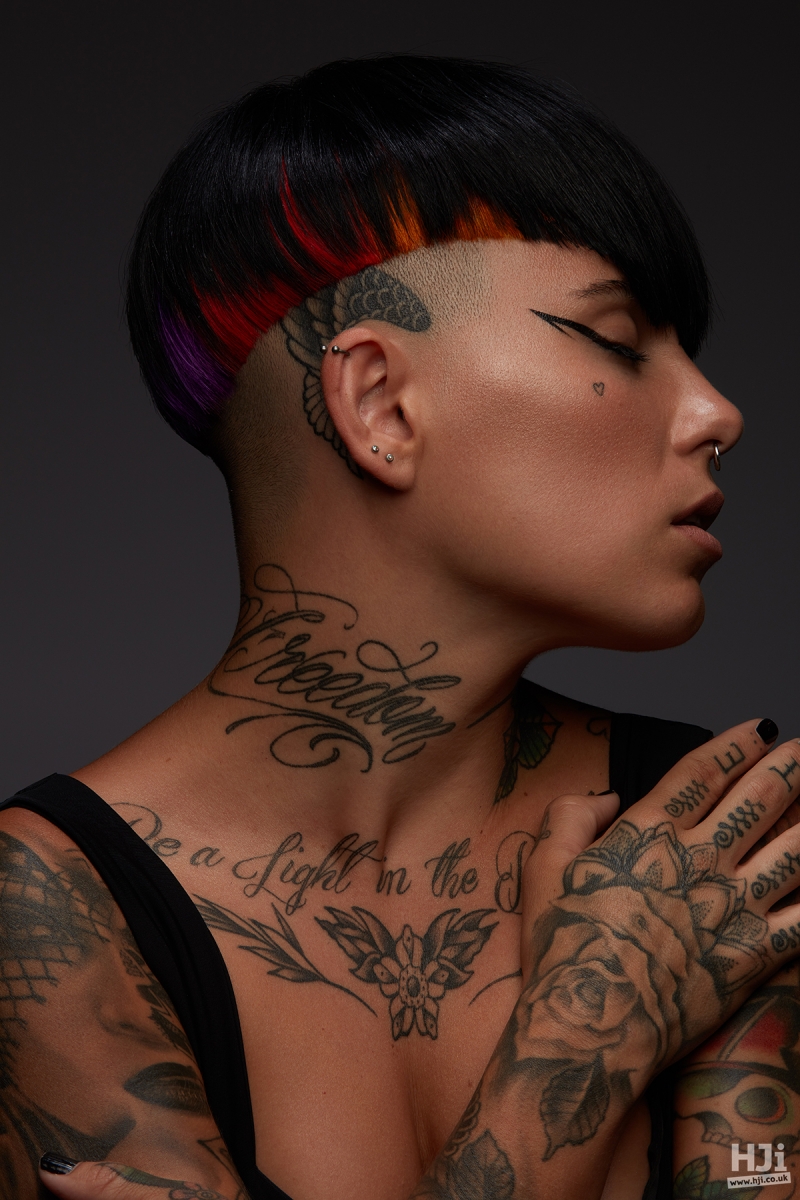 Sharp cut sleek bowl with undercut