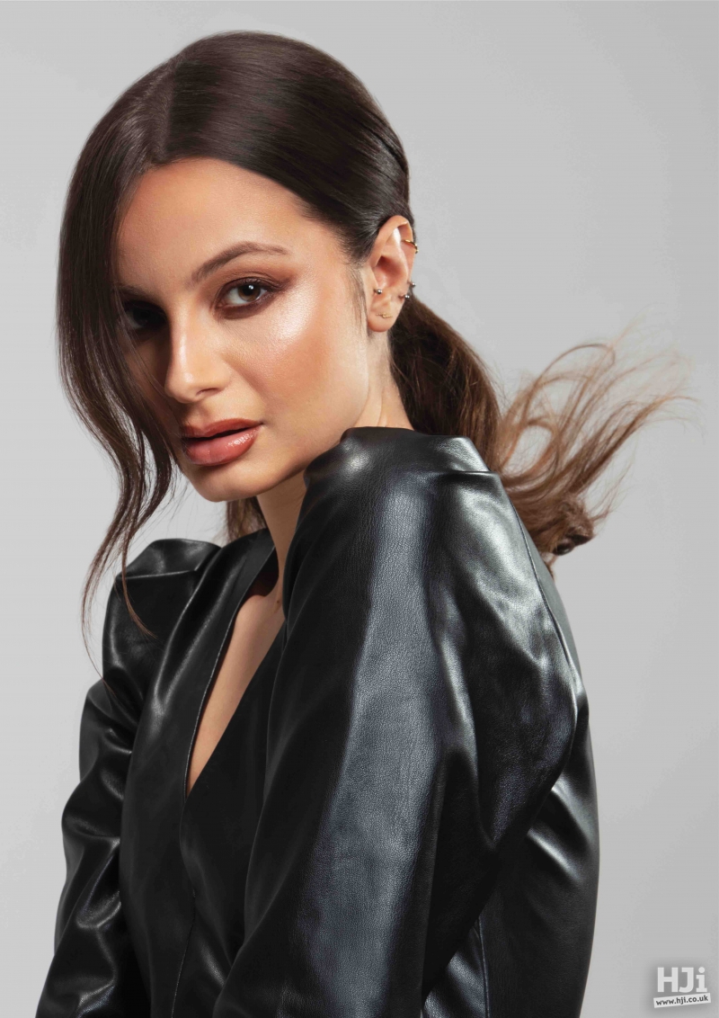 Centre part updo