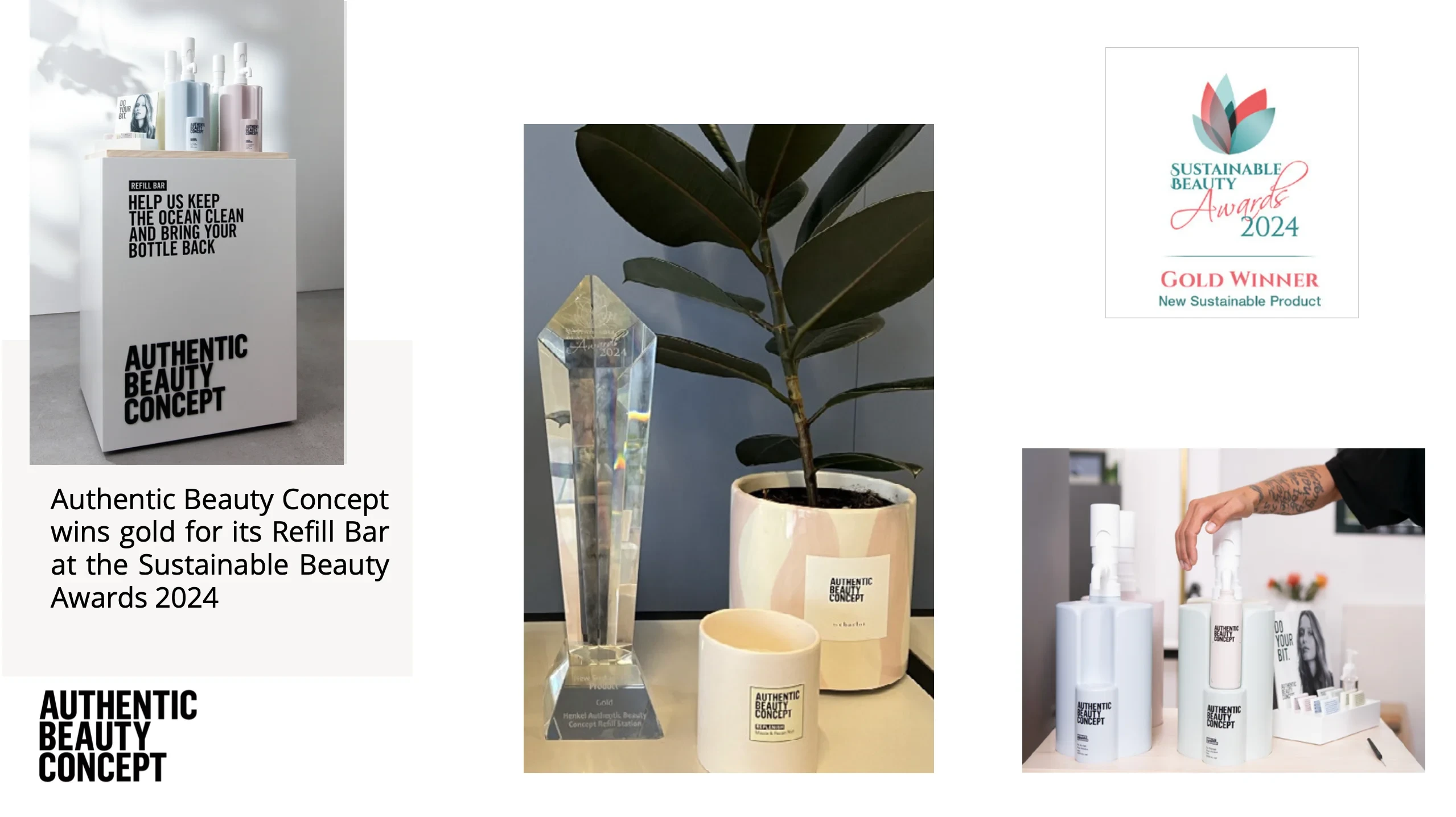 Authentic Beauty Concept Wins Gold for its Refill Bar at the Sustainable Beauty Awards 2024