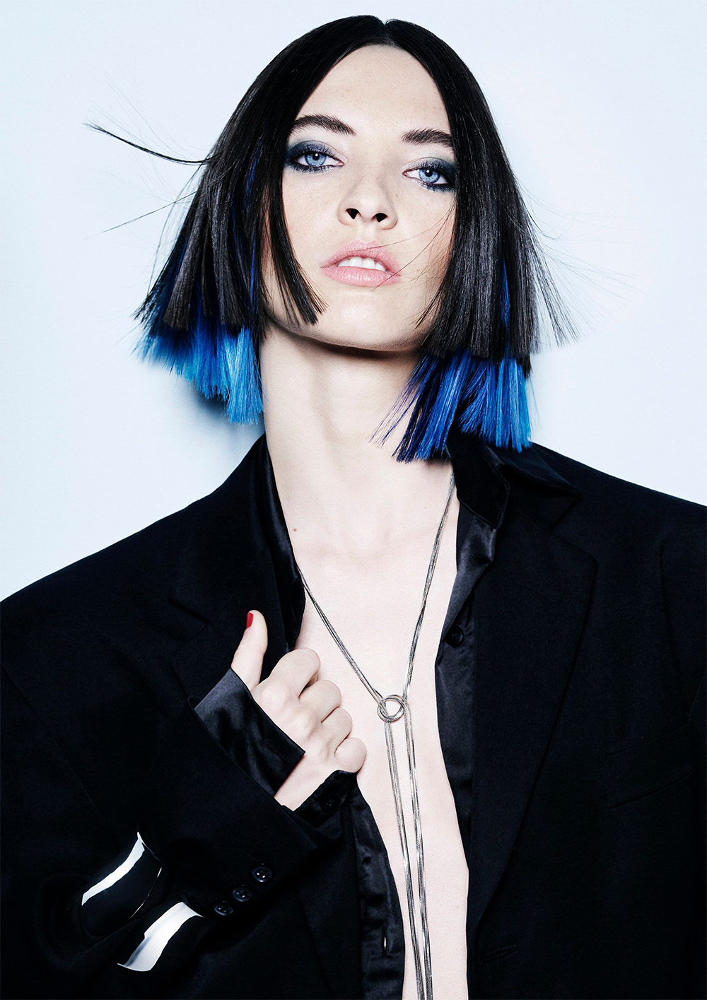 Pauline McCabe - BHA International Collection of the Year 2025 - Straight, Black Bob with Blue tinge.