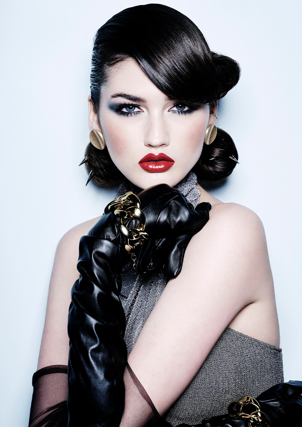 Pauline McCabe - BHA International Collection of the Year 2025 - Sleek, Structured Black Updo with a Soft Fringe