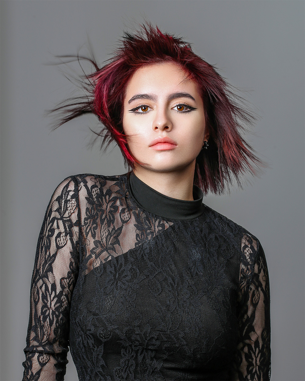 Nathan Richardson - BHA North Eastern Hairdresser of the Year 2025 - Red Choppy Bob with Micro Fringe