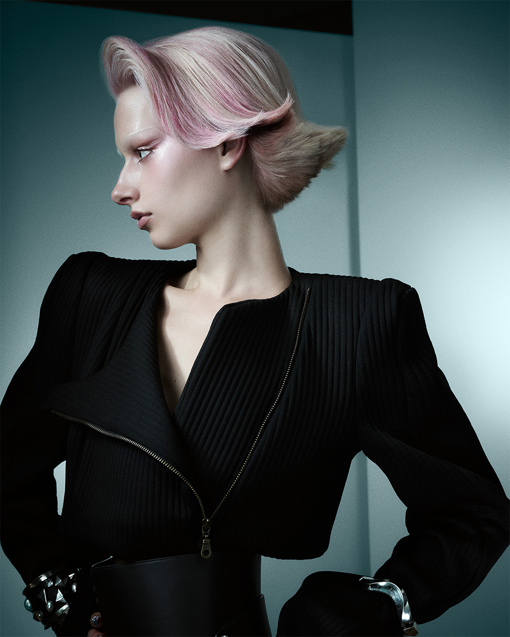 Elle Page - BHA London Hairdresser of the Year 2025 - Short Two-Toned,  Pastel Pink, Layered Bob 