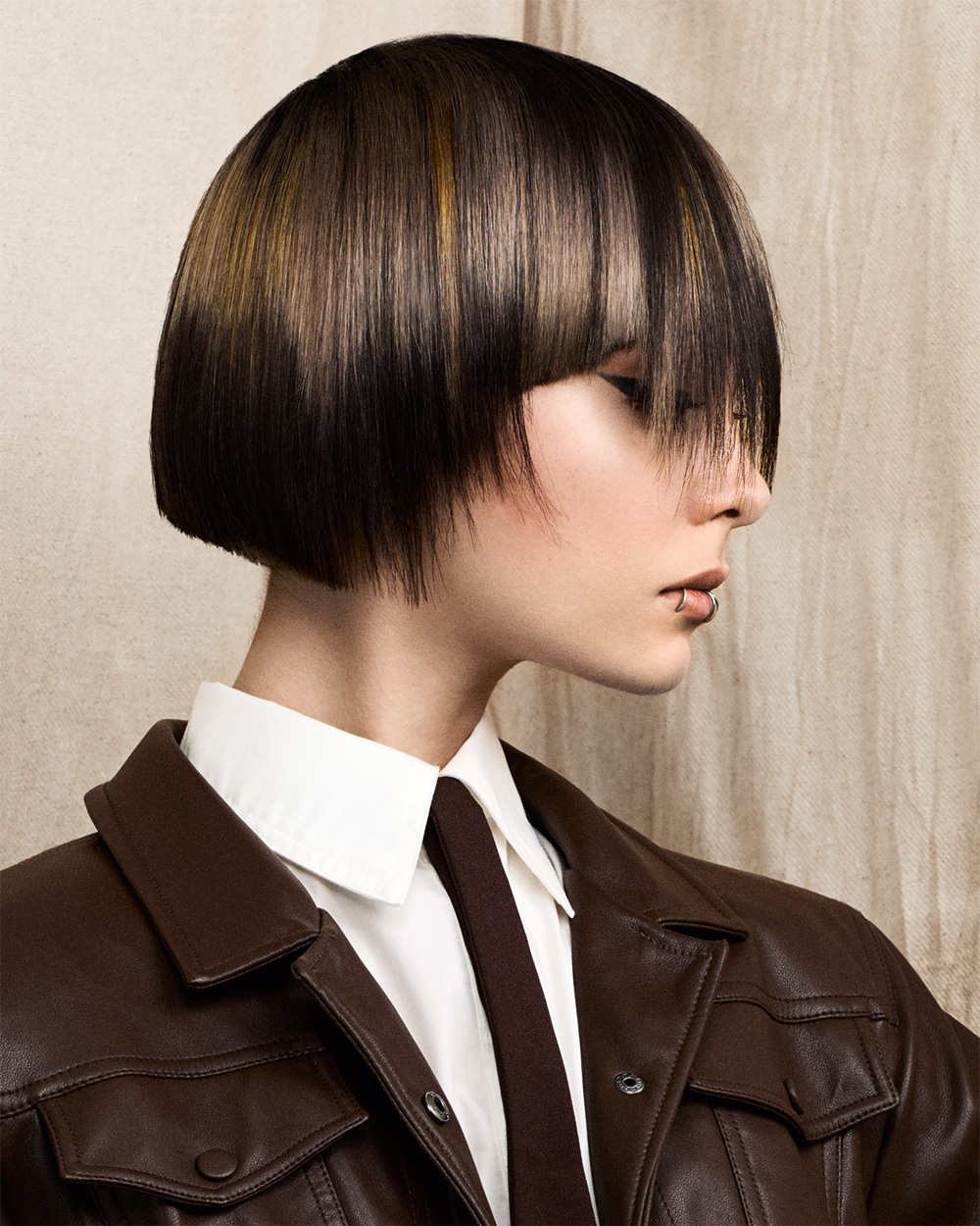 Lucia Siero Hernandez - BHA London Hairdresser of the Year 2025 - Sleek Bob with Blunt Fringe and Caramel Highlights