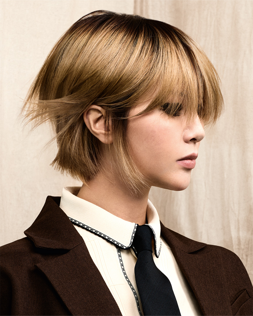 Lucia Siero Hernandez - BHA London Hairdresser of the Year 2025 - Short, Layered Bob Haircut with a Straight, Voluminous Fringe 