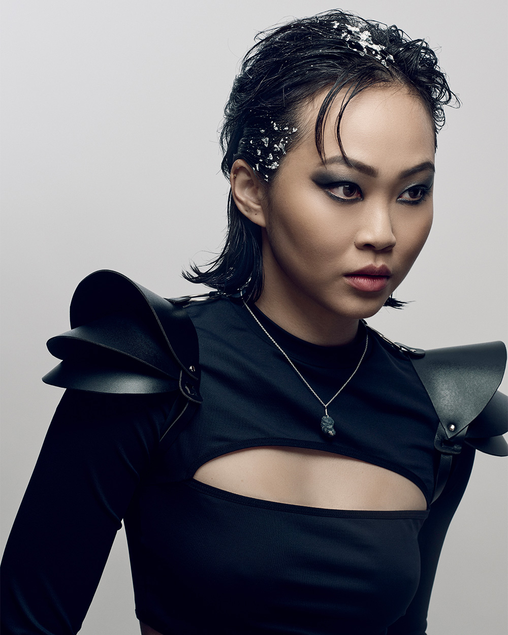 Gee-Kent Ho - BHA North Eastern Hairdresser of the Year 2025 - Slick Wet Look Bob with Glitter