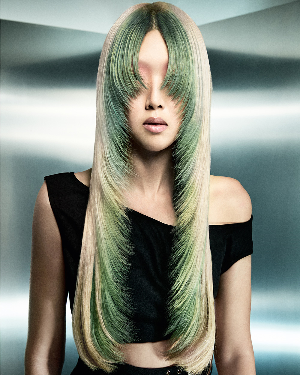 Yui Tateno - BHA London Hairdresser of the Year 2025 - Long, Green, Highly Layered Cut