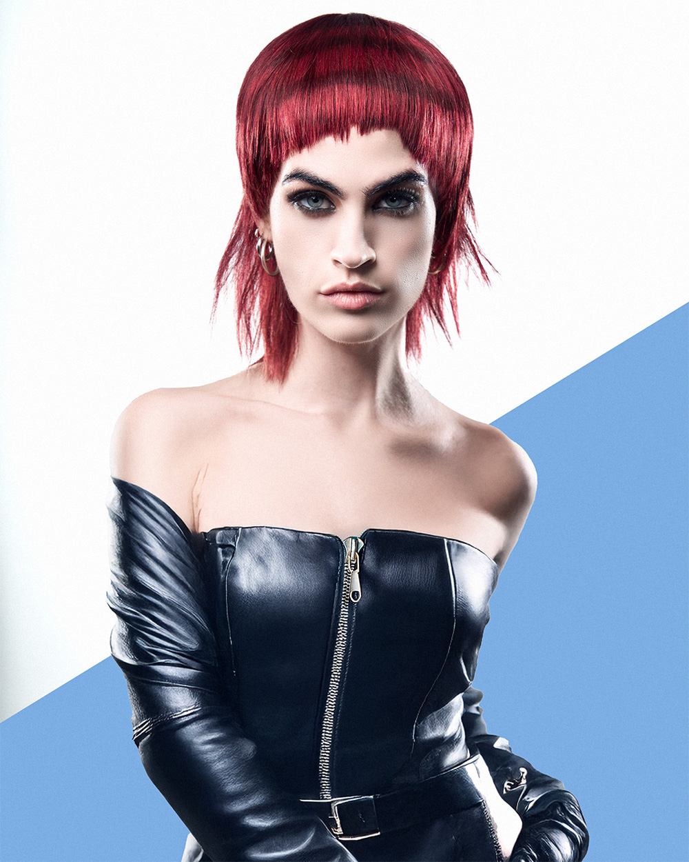Danny Malone - BHA Northern Ireland Hairdresser of the Year 2025 - Red Mid Length Choppy Hair 