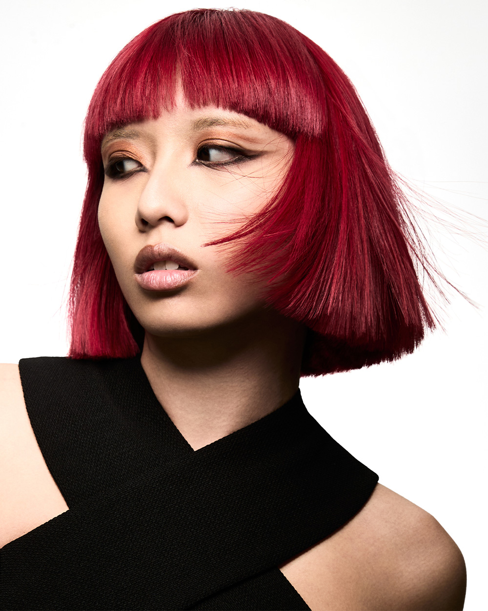 Simon Houston - BHA Northern Ireland Hairdresser of the Year 2025 - Bright Red Bob with Fringe