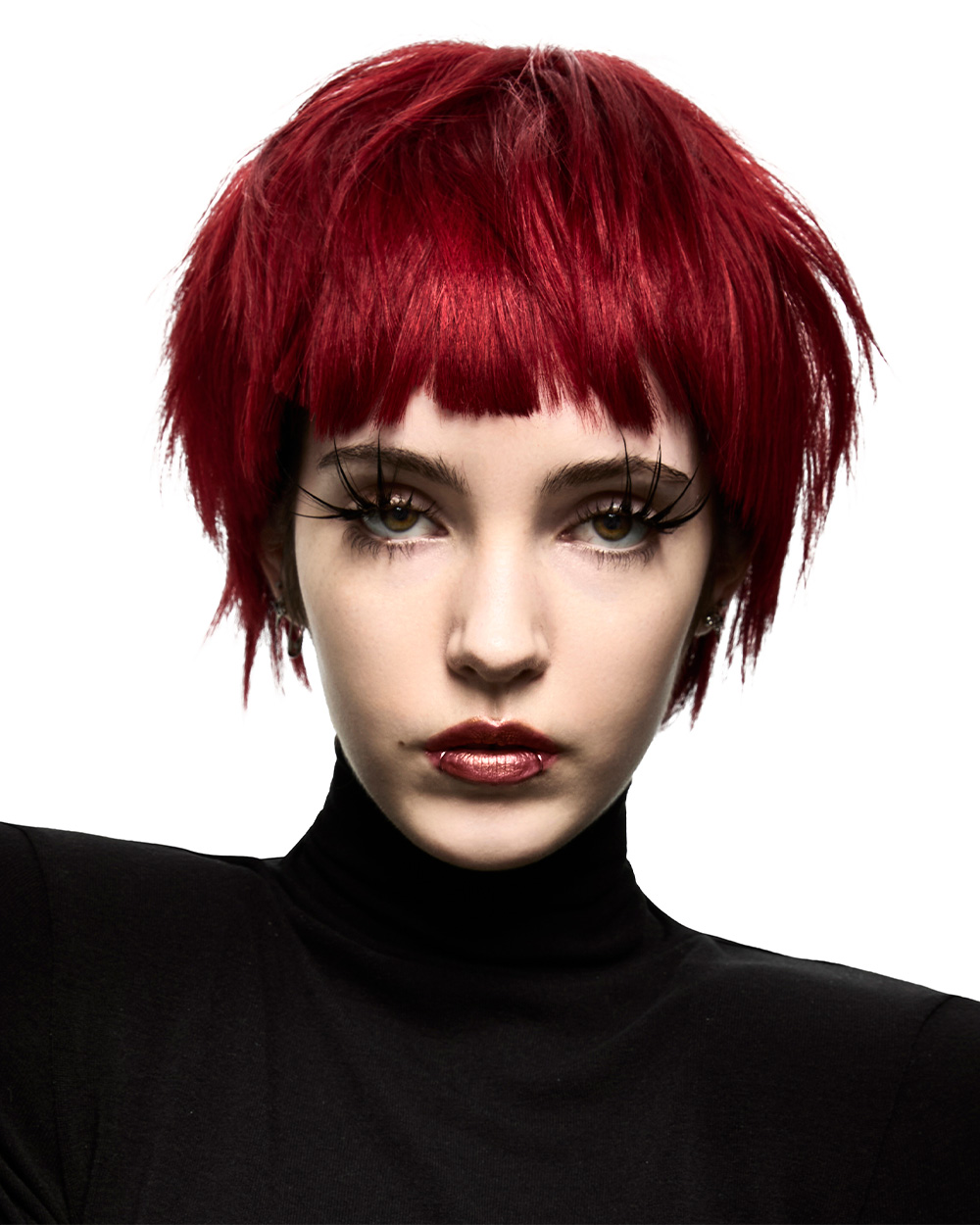 Simon Houston - BHA Northern Ireland Hairdresser of the Year 2025 - Bright Red Choppy Layered Crop