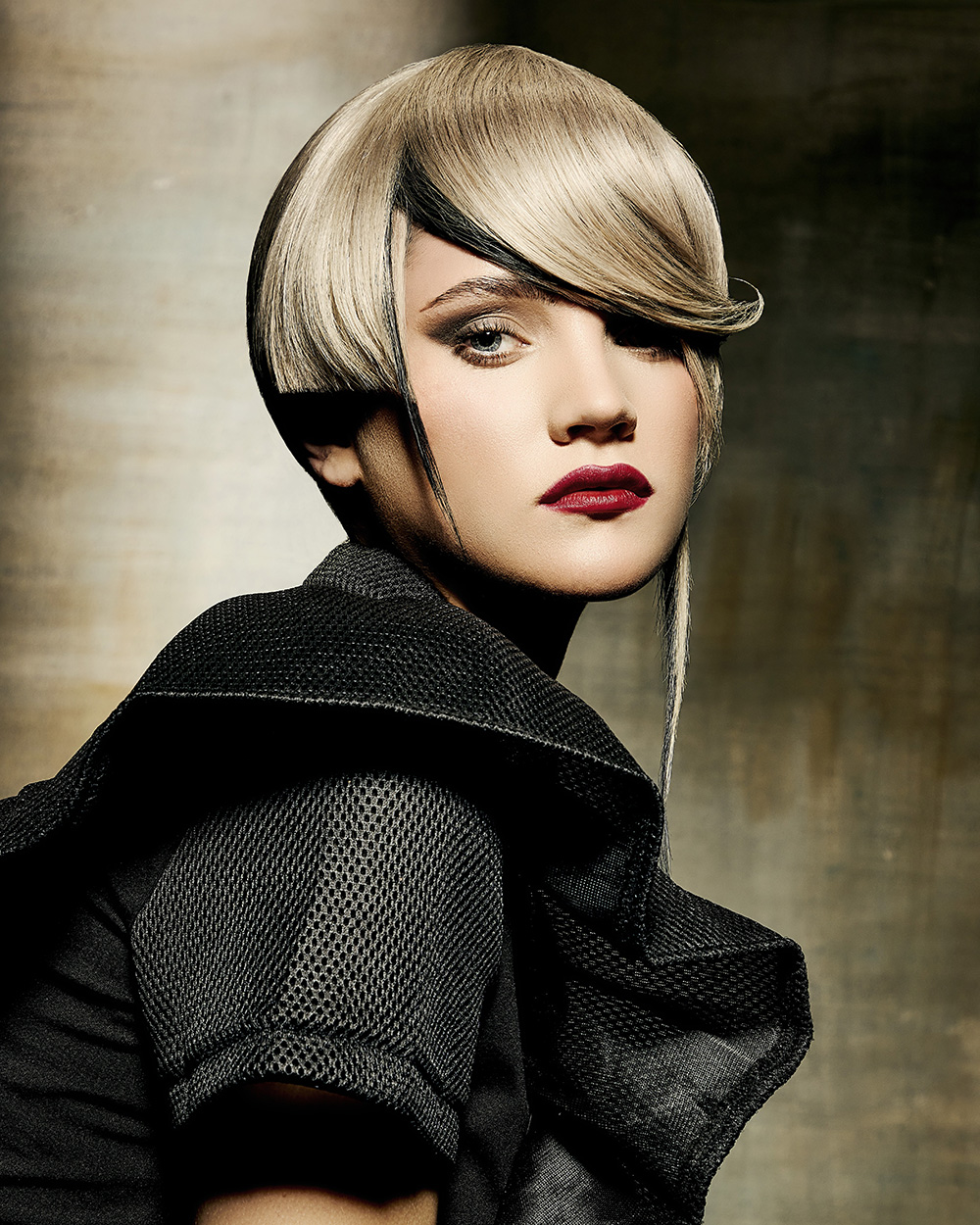 Sam Millard-Power- BHA Midlands Hairdresser of the Year 2025- Short, Asymmetrical Bob with a Sweeping Blonde Fringe