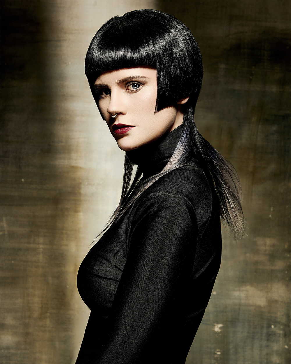 Sam Millard-Power- BHA Midlands Hairdresser of the Year 2025- Short, Dark Bowl Cut with Fringe