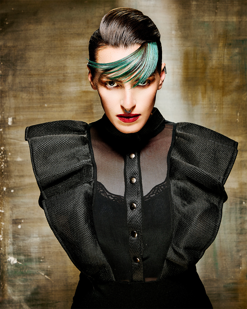 Sam Millard-Power- BHA Midlands Hairdresser of the Year 2025- Short, Sculpted Slicked Back Look