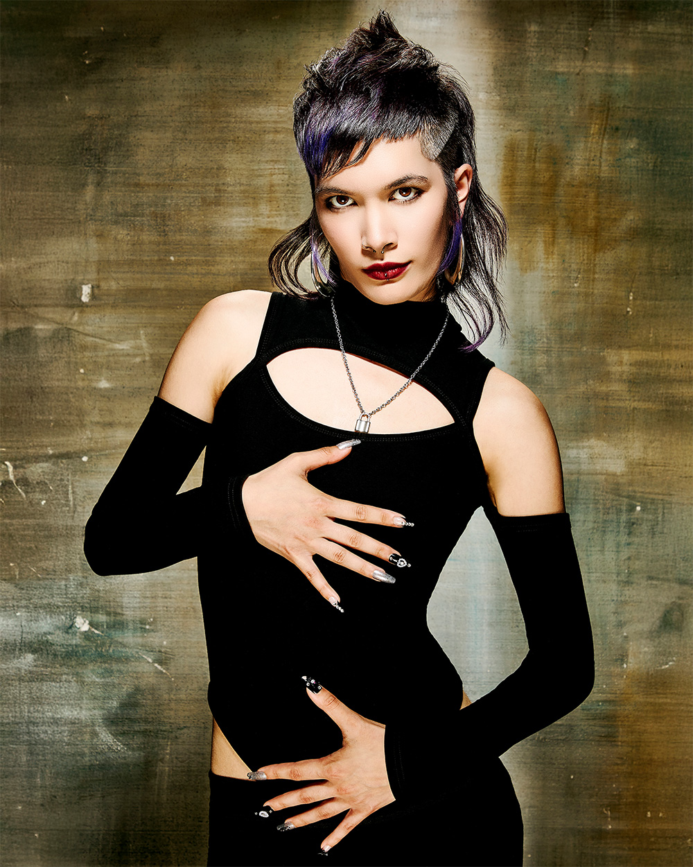 Sam Millard-Power- BHA Midlands Hairdresser of the Year 2025 - Textured, Messy Purple and Black Jellyfish Cut