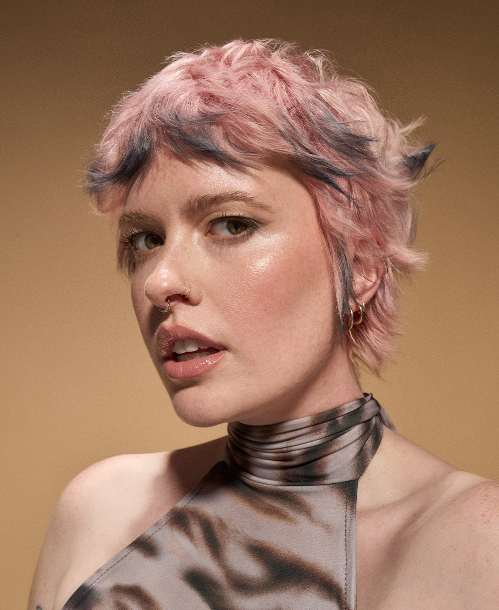 Pamela Cooney - BHA Midlands Hairdresser of the Year 2025 - Pink and Grey Pixie Cut