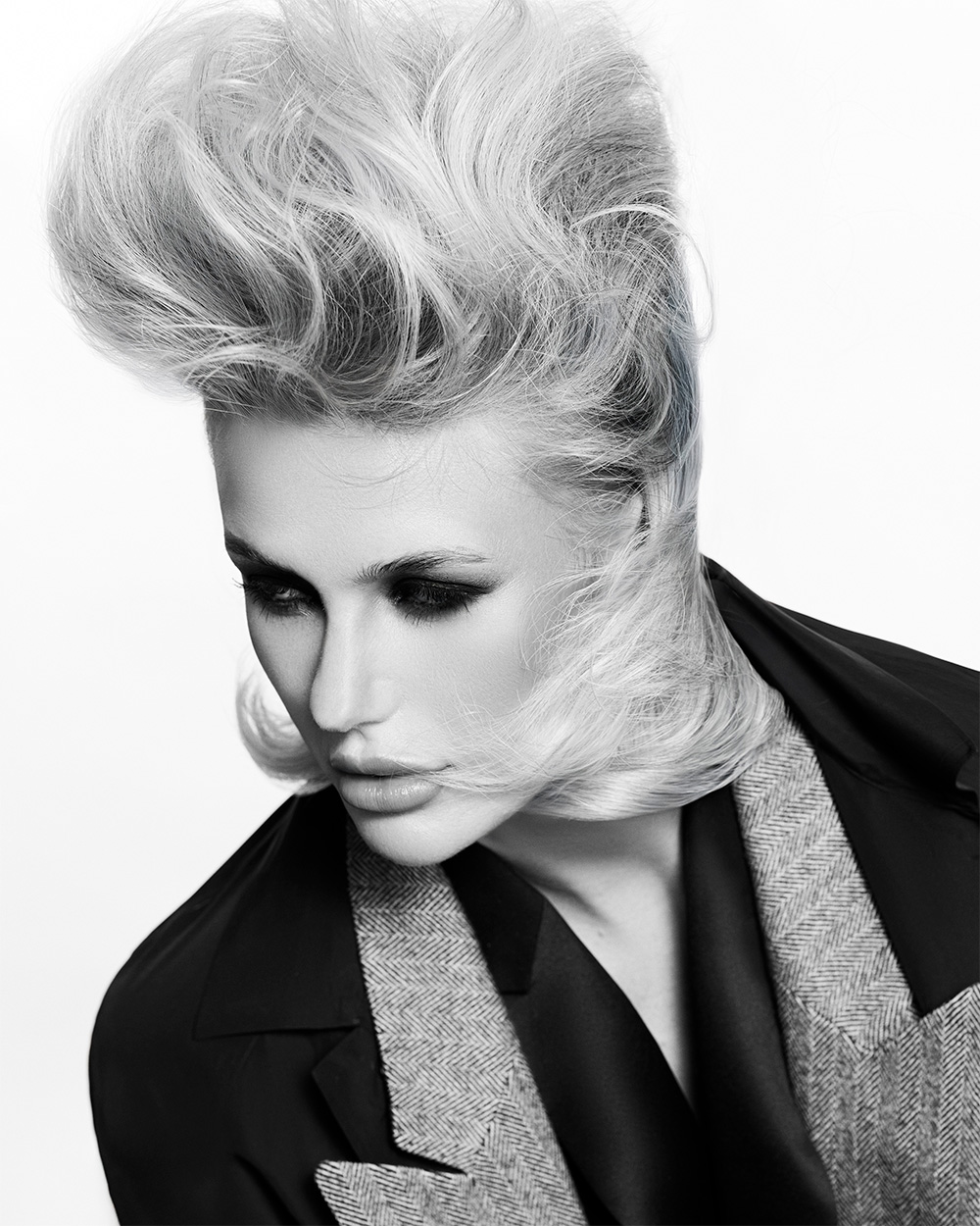 Melissa Timperley - BHA North Western Hairdresser of the Year 2025 -Platinum Blonde Bouffant Hair