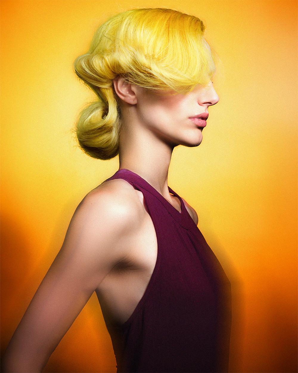 Jason Hall - BHA Scottish Hairdresser of the Year 2025 - Bright Yellow Vintage Rolls
