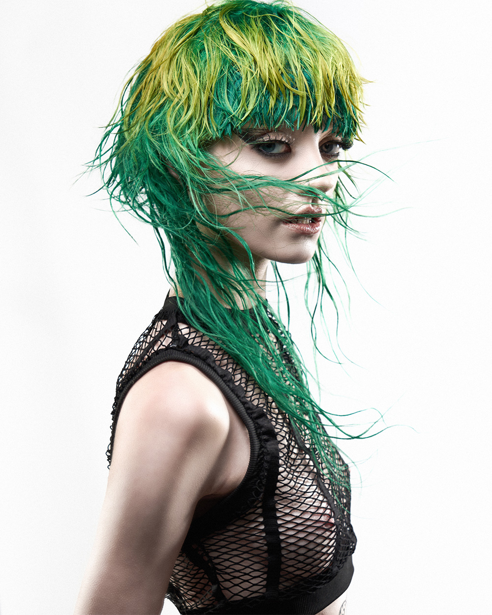 Ashley Long - BHA Southern Hairdresser of the Year 2025 - Vivid Green and Yellow Jellyfish