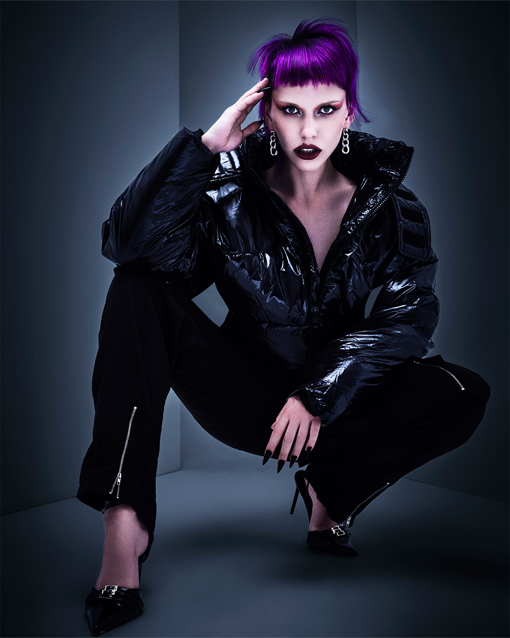 Casey Coleman - BHA Wales and South West Hairdresser of the Year 2025 - Dark Purple, Chin-Length Bob with Fringe