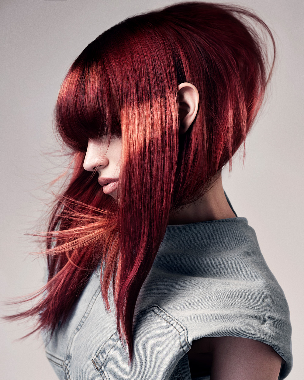 Andrew Smith - BHA Schwarzkopf Professional British Colour Technician of the Year 2025 - Red Graduated Bob with Extra Long Sides