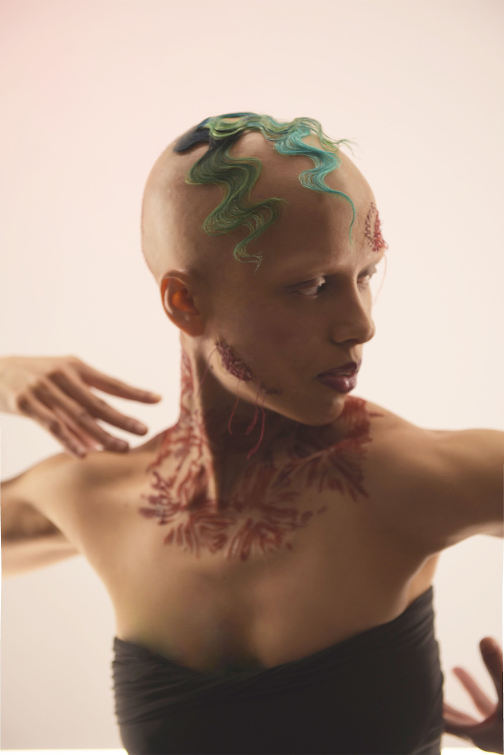 Sylvie Brooks - BHA Avant Garde Hairdresser of the Year 2025 - Wavy Blue and Green Strands 