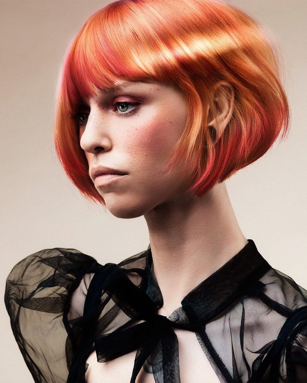 Steven Smart - BHA Schwarzkopf Professional British Colour Technician of the Year 2025 - Red and Bright Copper/Orange Bob