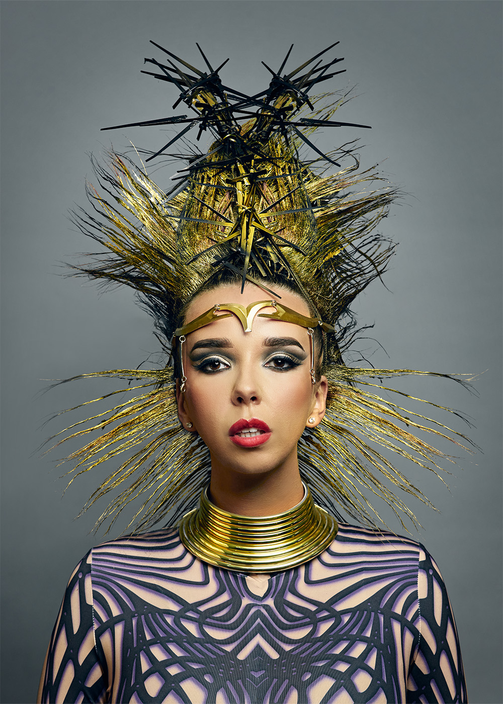 William & Bianca Gray BHA Avant Garde Hairdresser of the Year 2025 - Avant Garde Metallic Up Do