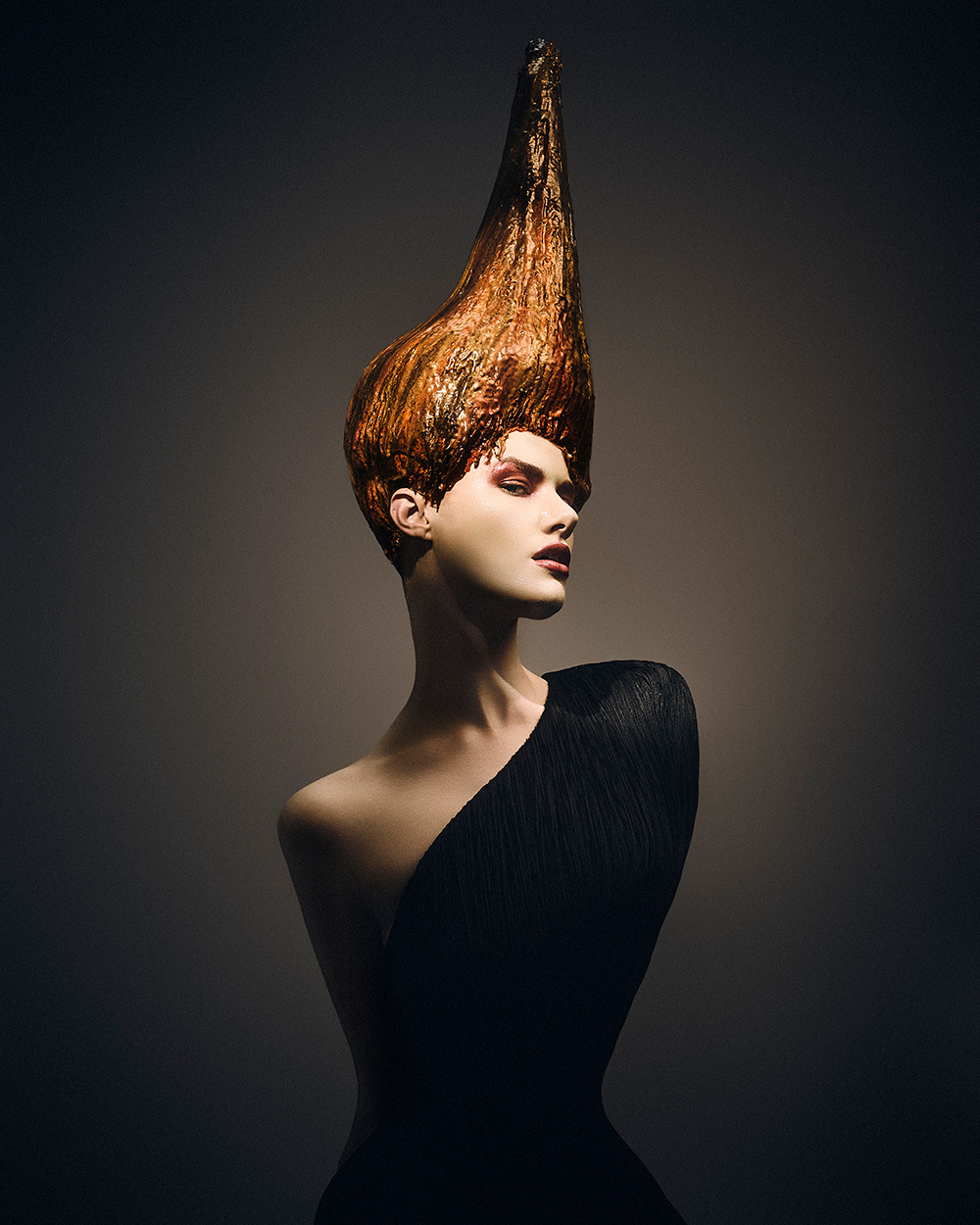 Adrian Paoluccio BHA Avant Garde Hairdresser of the Year 2025 - Avant Garde Bronzed Conical Structure