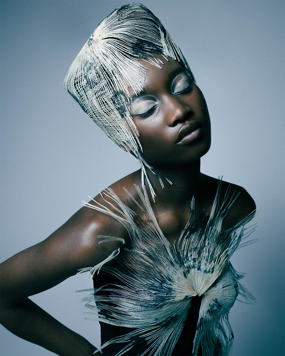 Darja Laett - BHA Avant Garde Hairdresser of the Year 2025 - White Feathered Headpiece