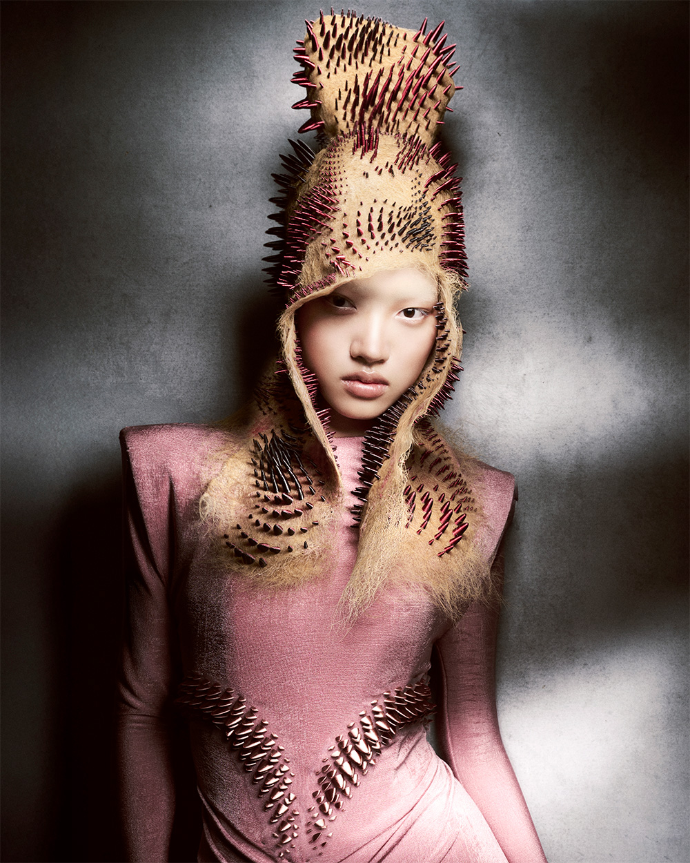 Efi Davies - BHA Avant Garde Hairdresser of the Year 2025 - Blonde Headpiece with Red Spikes