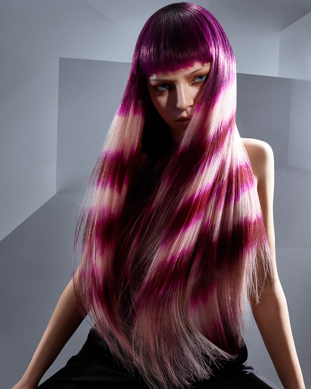 Kirsty Judge & Poonam Mehmi - BHA Schwarzkopf Professional British Colour Technician of the Year 2025 - Long Creative Colour Striped Hair