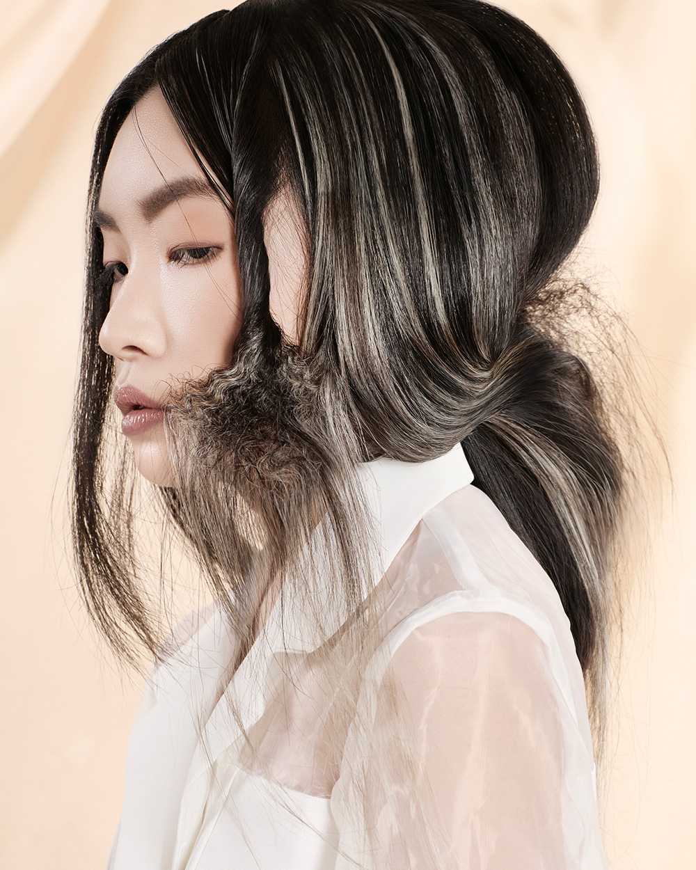 Millie Nesbitt BHA Newcomer of The Year 2025 Finalist Collection - Brunette, Highlighted Low Ponytail