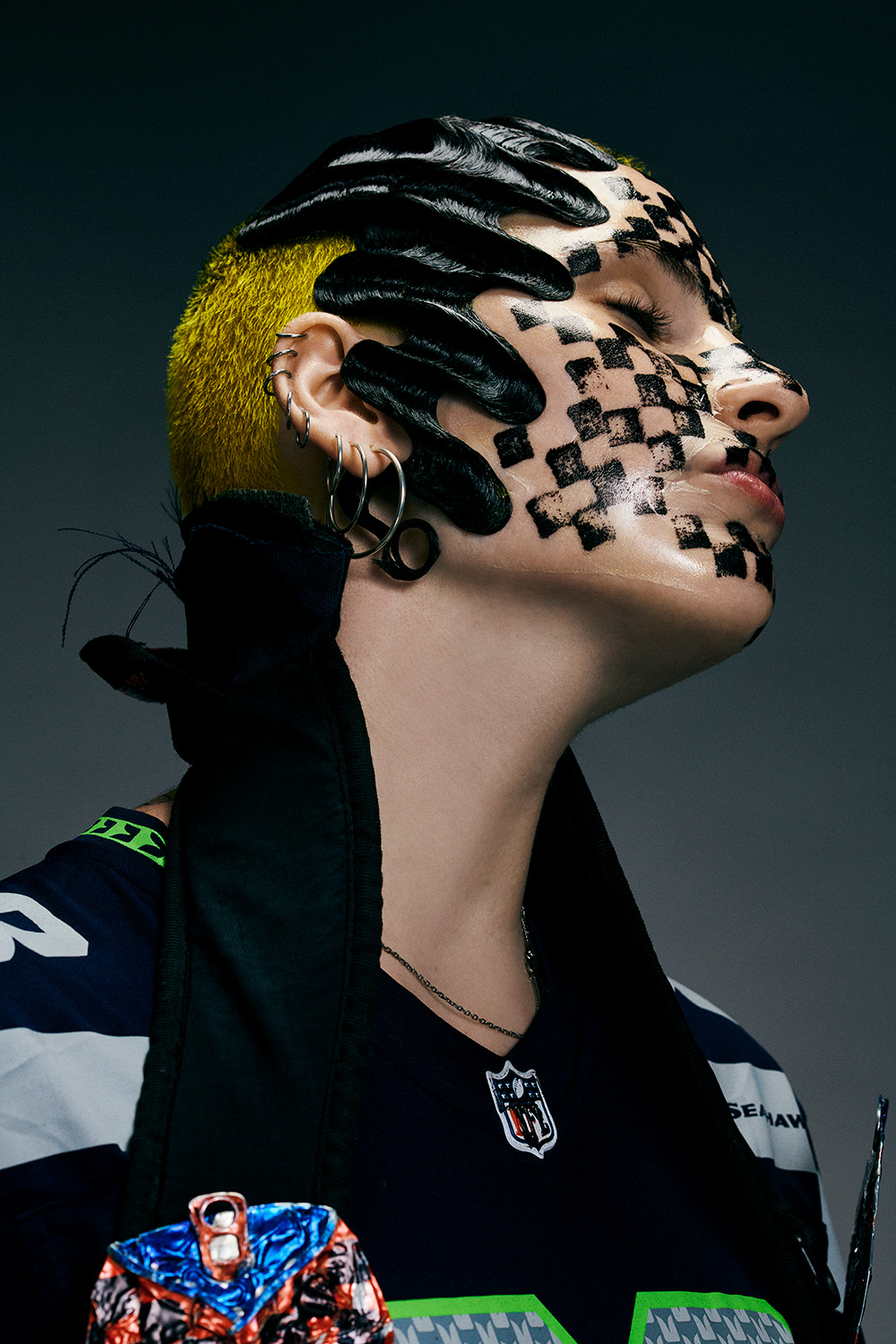 Nick Irwin - BHA Session Hairdresser of the Year 2025 - Yellow Buzzcut with Finger Waves