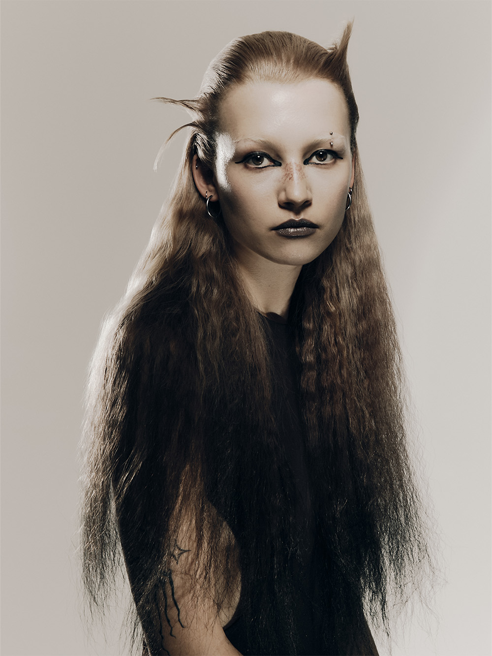 Richard Ashforth British Hairdresser of The Year 2025 Nominee Collection - Crimped Hair with Slicked Back Top Section