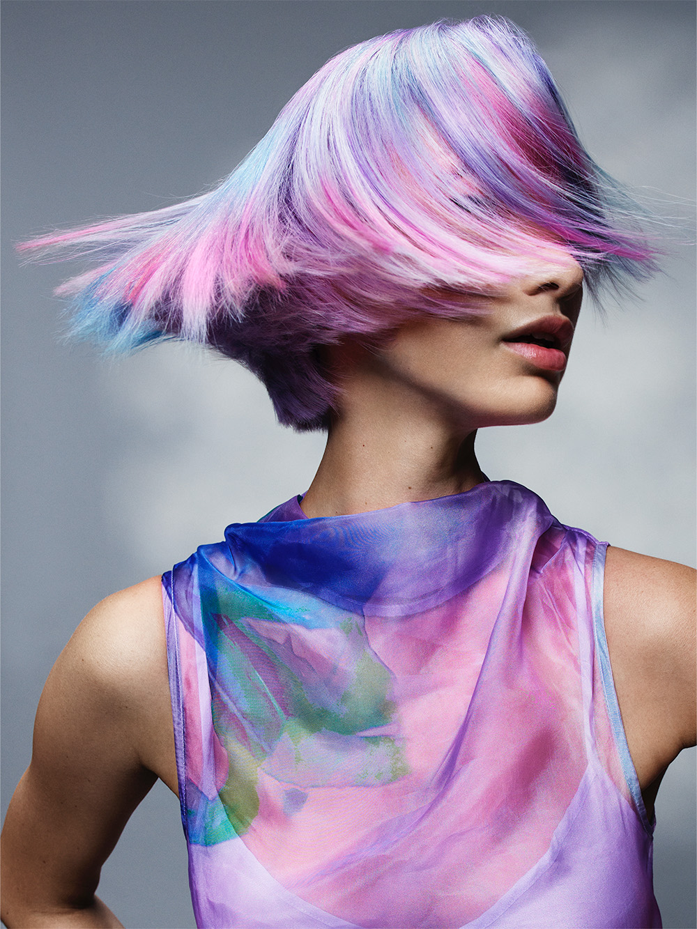 Jordanna Cobella - British Hairdresser of The Year 2025 Nominee Collection - Short Bob with A Blend of Pastel Colours