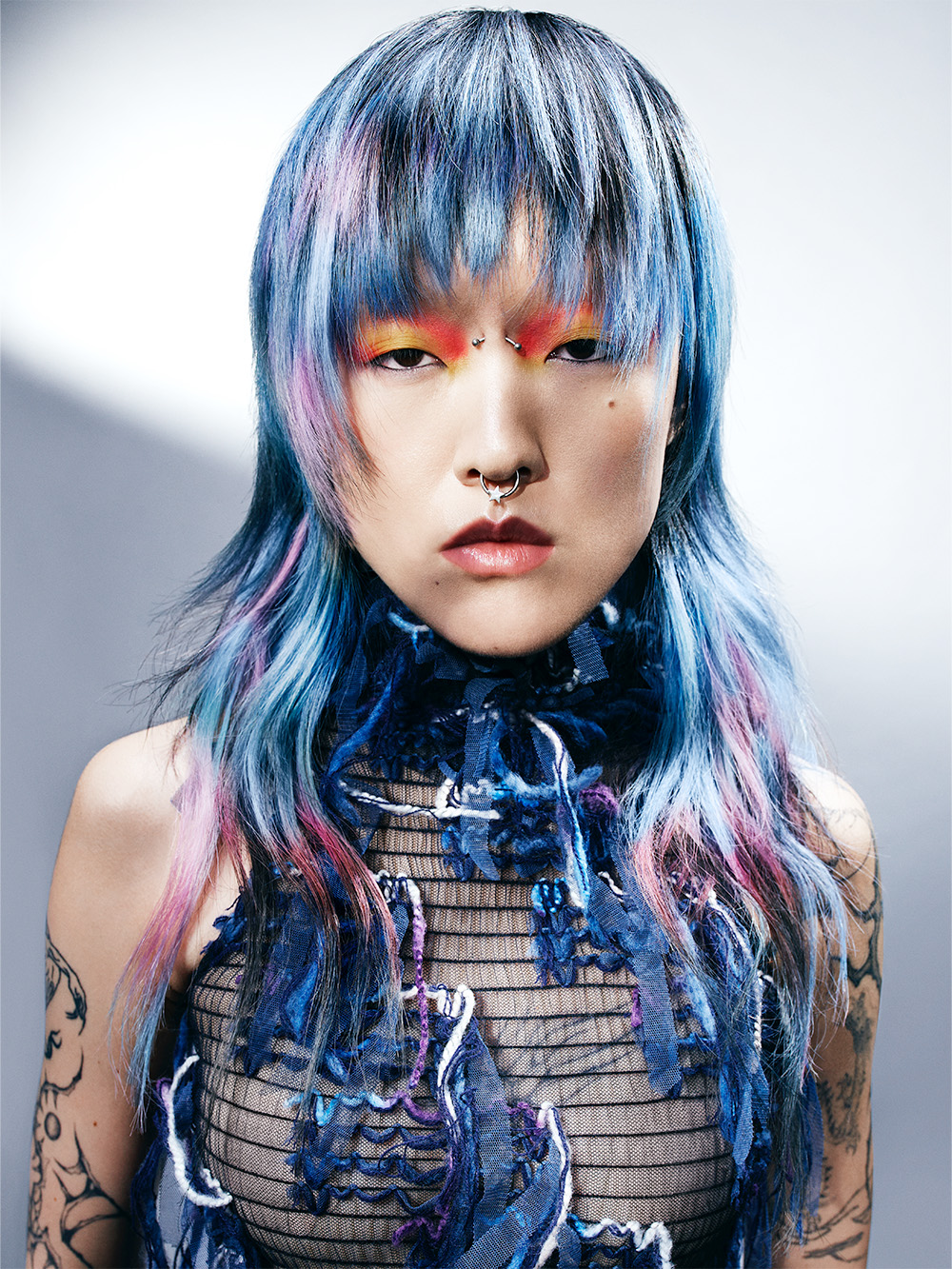 Jordanna Cobella - British Hairdresser of The Year 2025 Nominee Collection - Blue Shag Cut with Pink Highlights