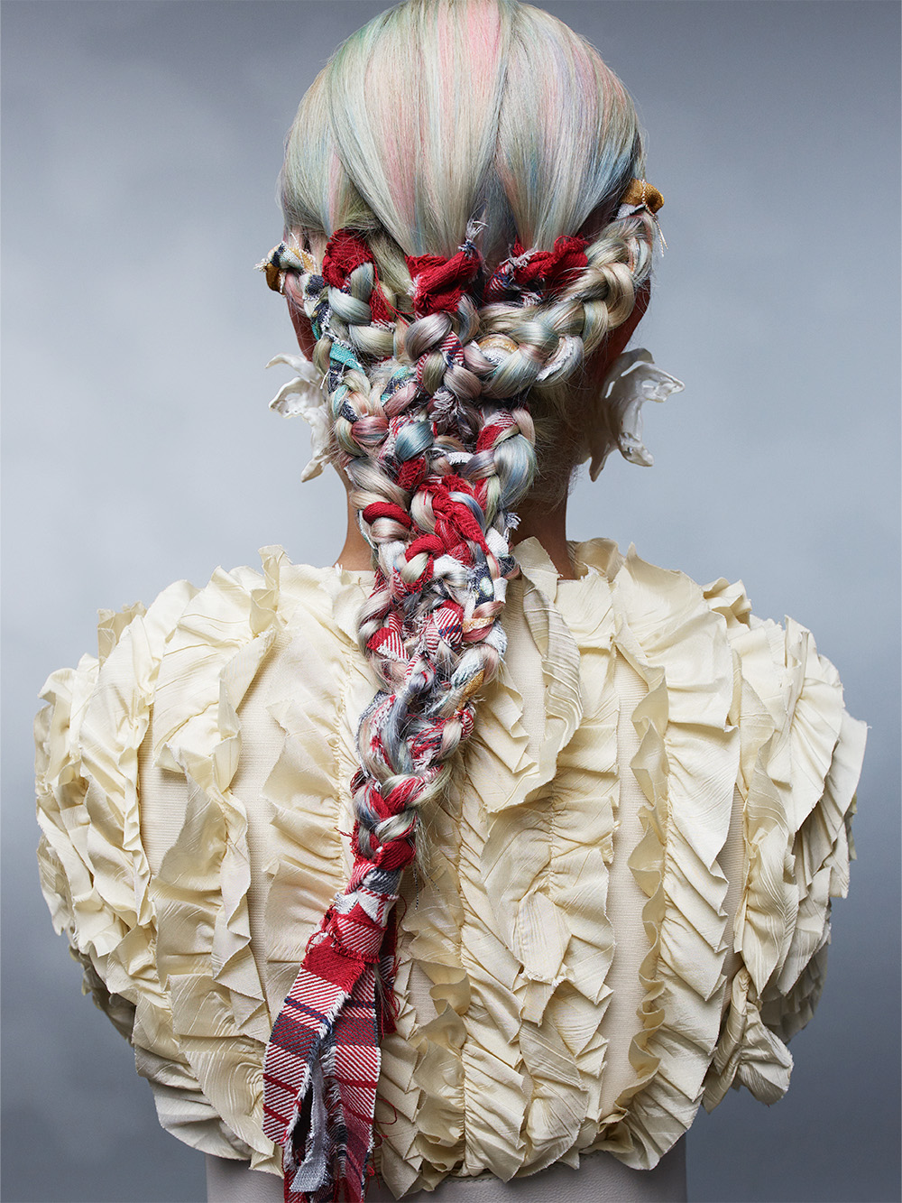 Jordanna Cobella - British Hairdresser of The Year 2025 Nominee Collection - Pastel Coloured Avant Garde Braided Style 