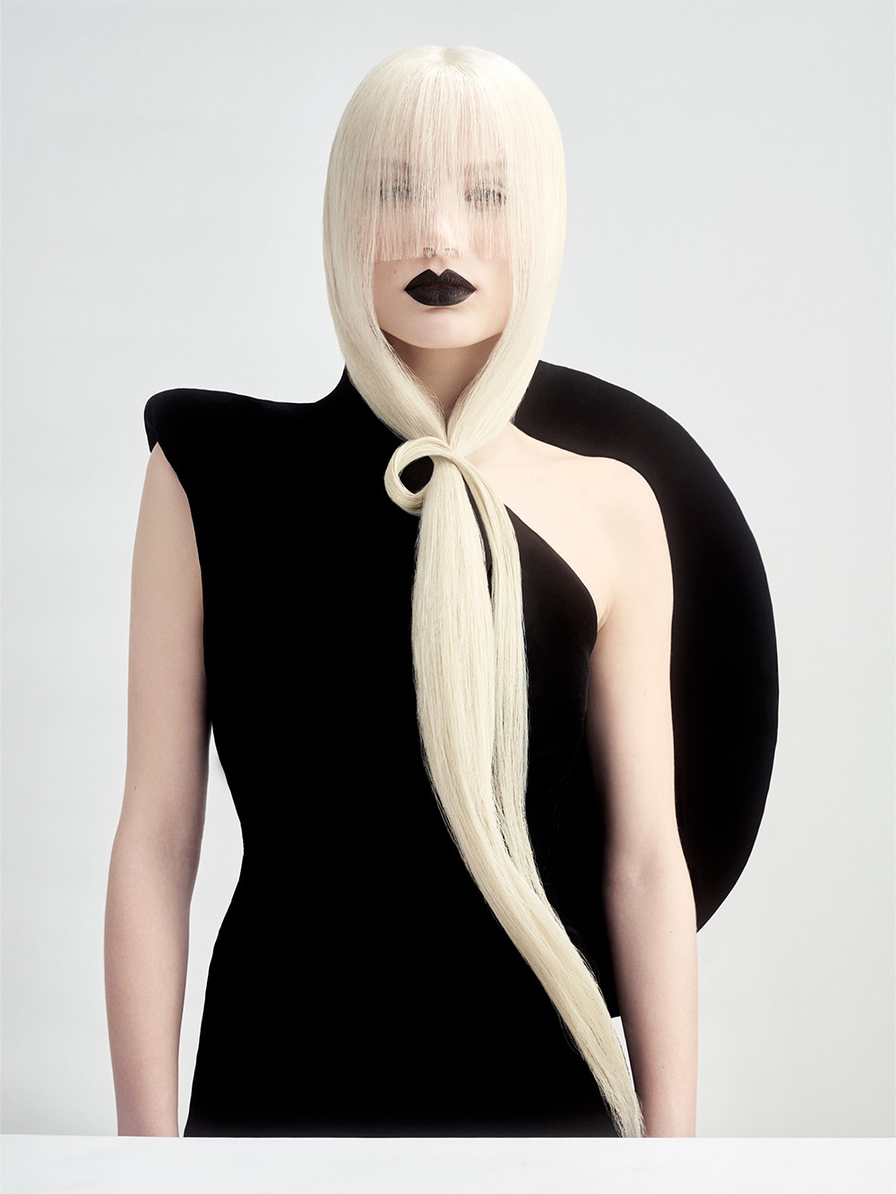 Errol Douglas - BHA British Hairdresser of the Year 2025 - Platinum Blonde Long Haircut Tied and Long Fringe