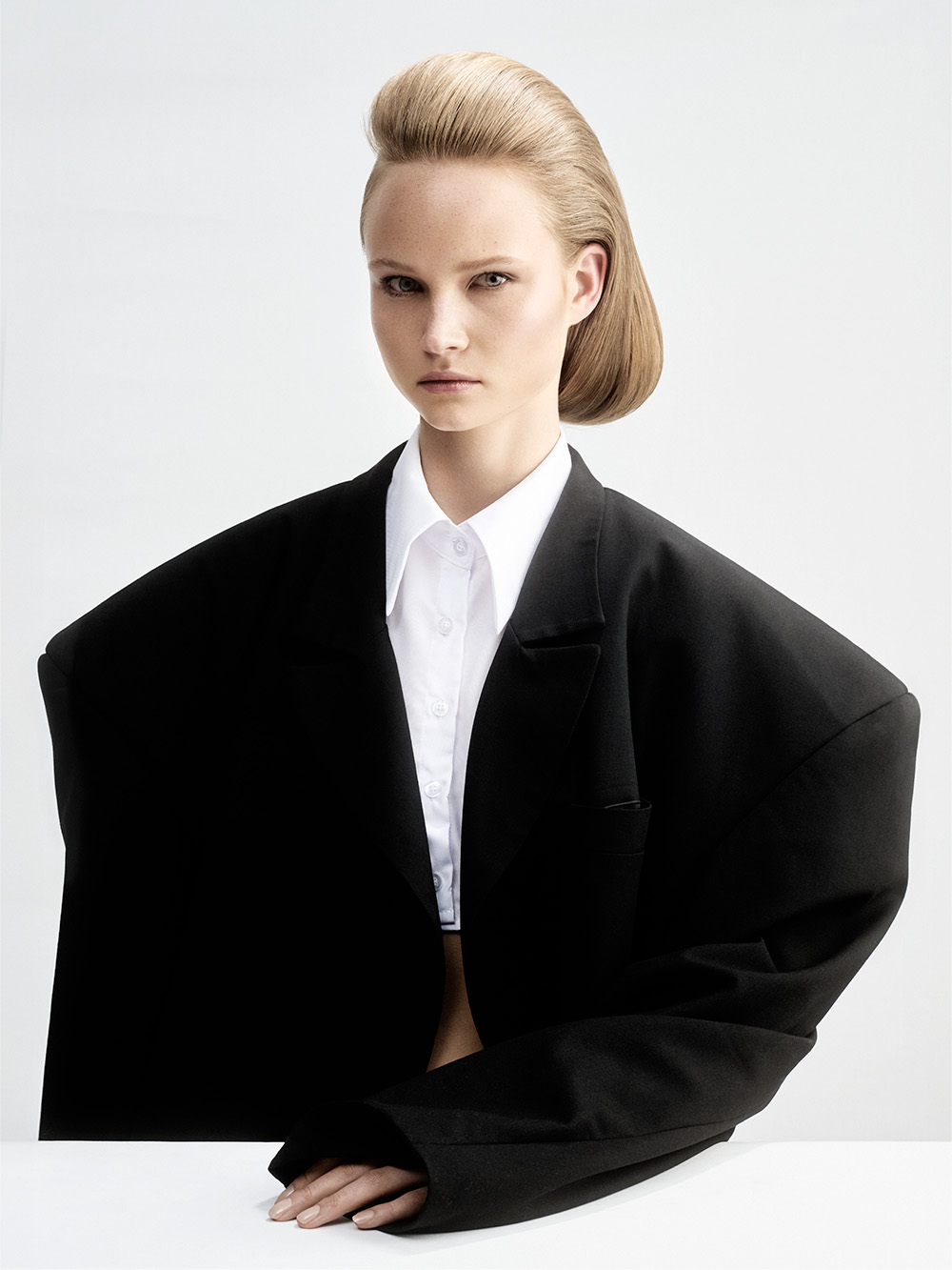 Errol Douglas - BHA British Hairdresser of the Year 2025 - Sculpted, Swept back hair, Slicked back with Pompadour