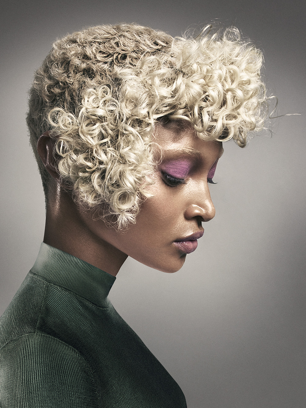 Cos Sakkas - BHA British Hairdresser of the Year 2025 - Short, Platinum Blonde, Tightly Curled Hairstyle