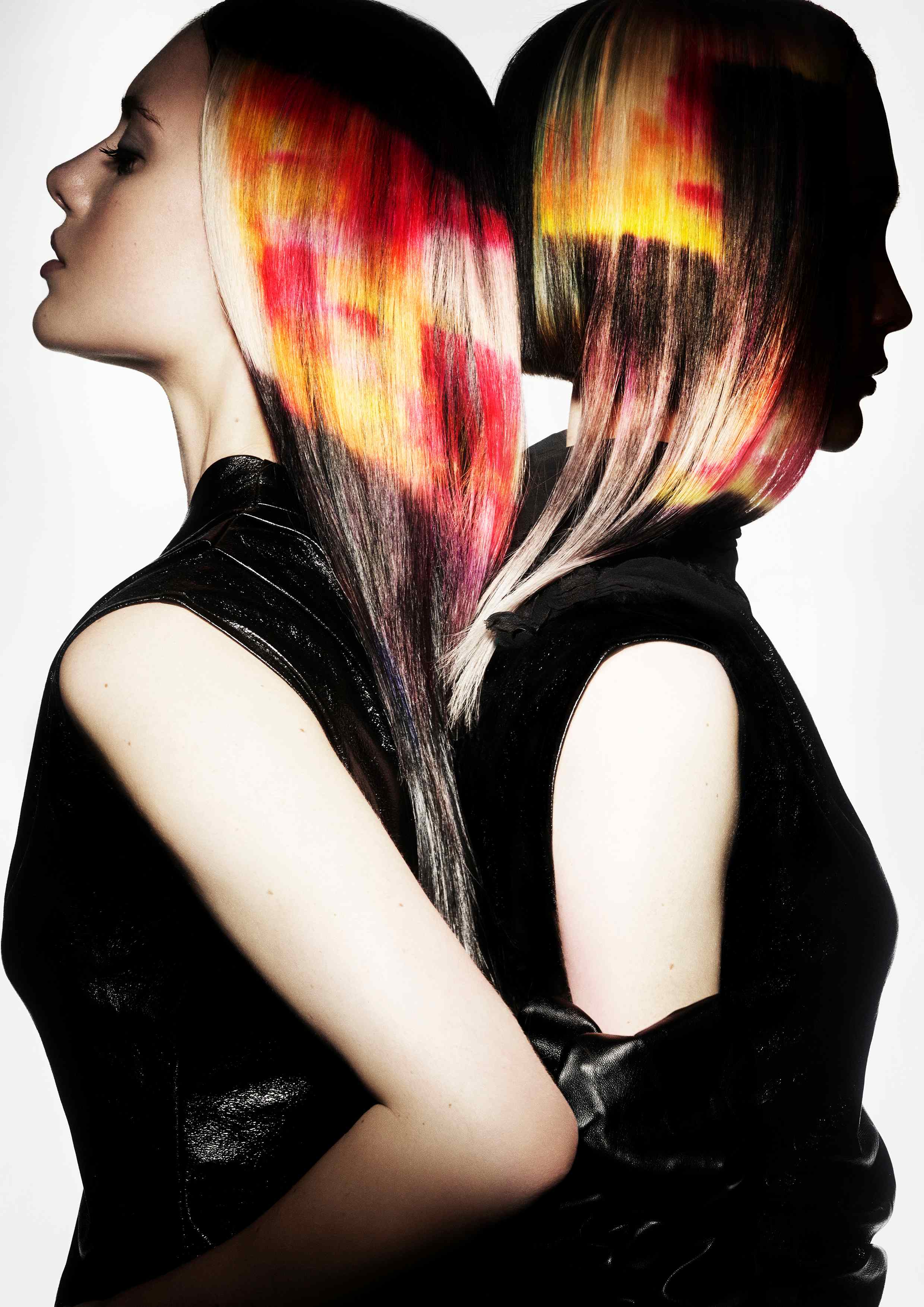 Two Models with Creative Colour Hair - Louise Graham - Obscurité Collection