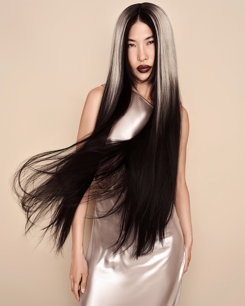 Long Black Hair with Silver Blonde Highlights – Niall McNulty – BHA Eastern Hairdresser of the Year 2026 Finalist Collection