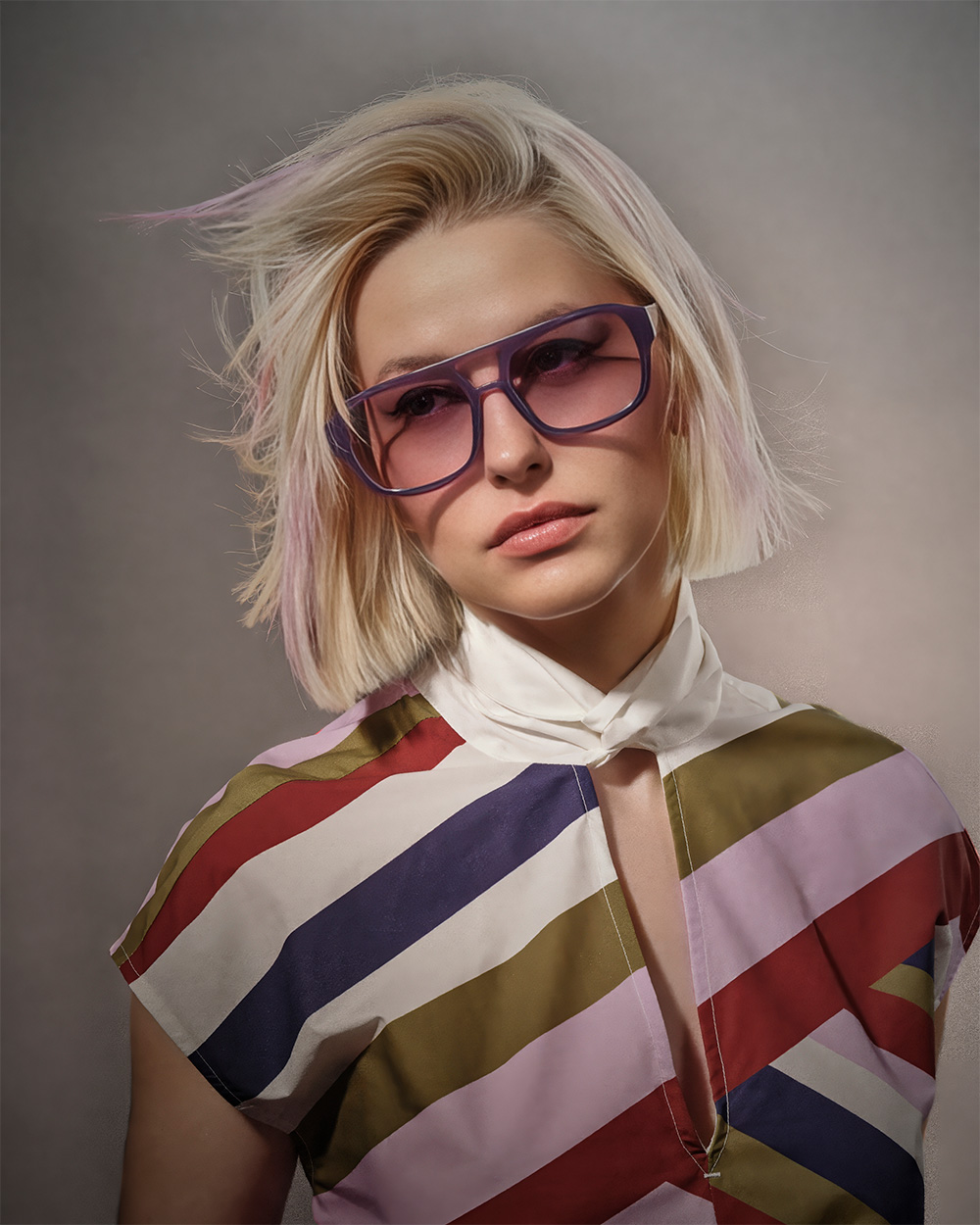 Platinum Blonde Textured Bob with Pink Highlights – Marc Trinder – BHA Eastern Hairdresser of the Year 2026 Finalist Collection