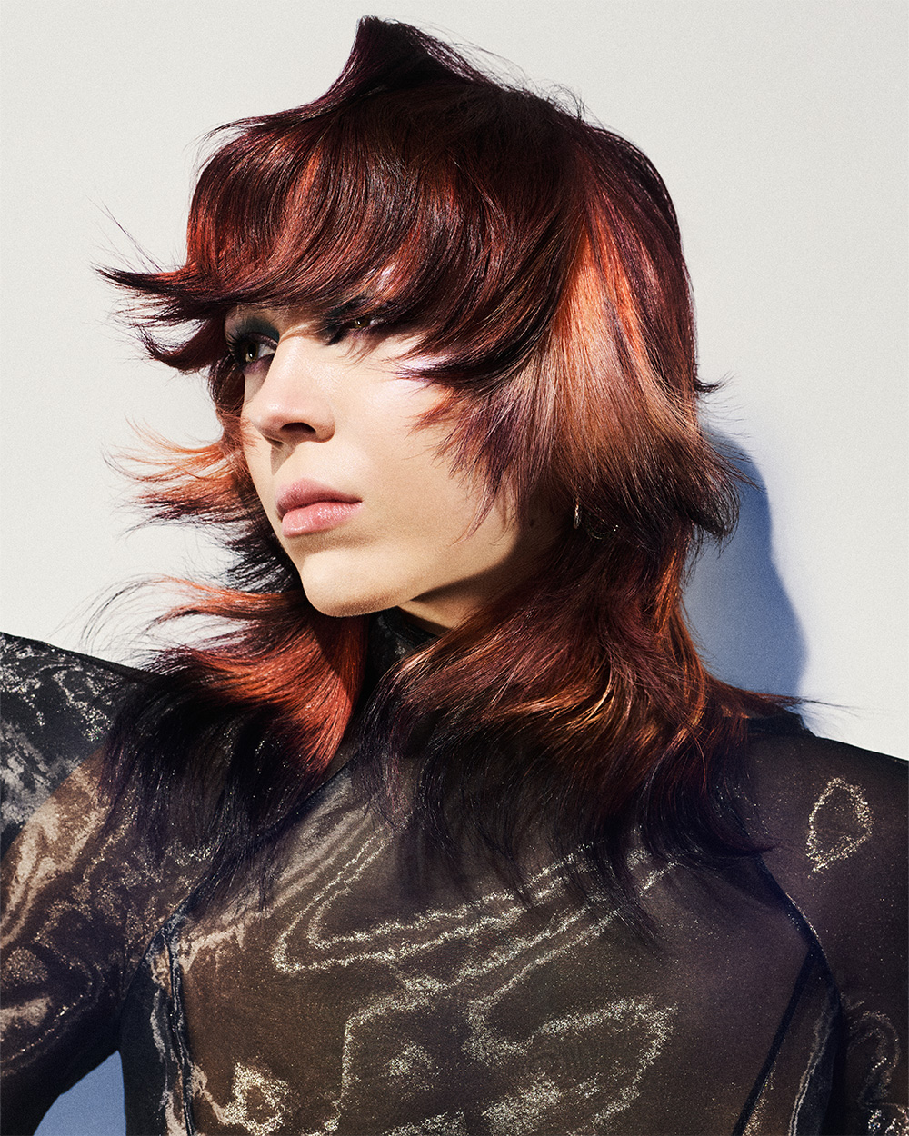 Red and Dark Red Mullet Shag - Sara Cester - BHA London Hairdresser of the Year 2026 Finalist Collection