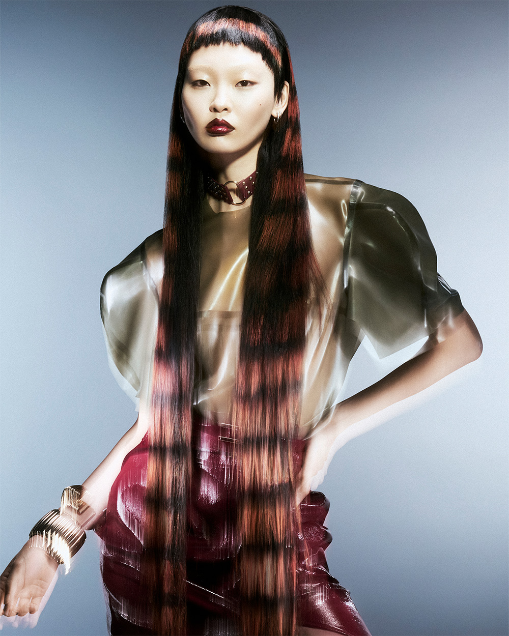 Long Black and Red Hair with Blunt Micro Fringe – Danilo Giangreco and Emy Roccabella – BHA London Hairdresser of the Year 2026 Finalist Collection